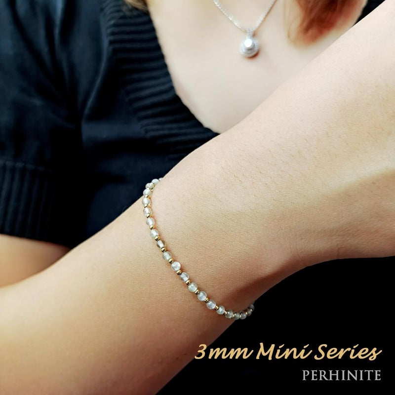 Morchic 3mm Tiny Beads Natural Gemstone Bracelet for Women, Adjustable 7.1" Energy Gem Charm Jewelry, Dainty Handmade Birthday Gift - Image 4
